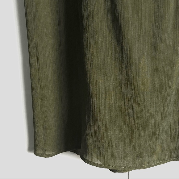 Zara Semi-Sheer Textured Wrap Skirt In Green Size M NWT - Picture 9 of 13